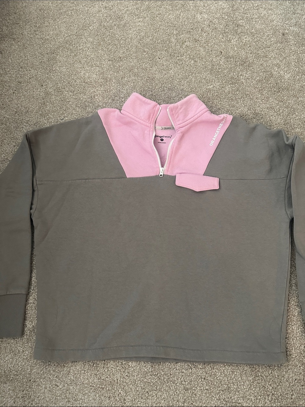 Orangetheory Pink & Gray Quarter-Zip Pullover